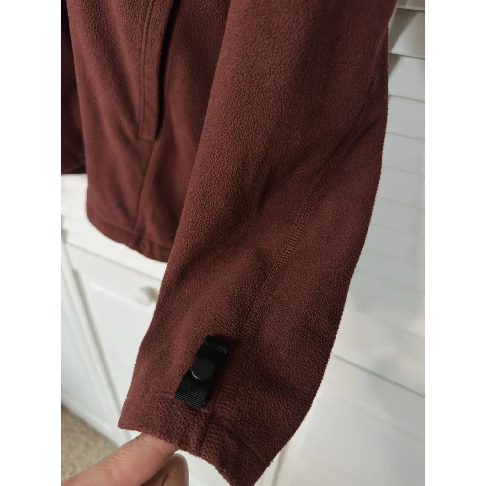 The North Face Men's M TKA 200 Brown Burgundy Full Zip Fleece Jacket